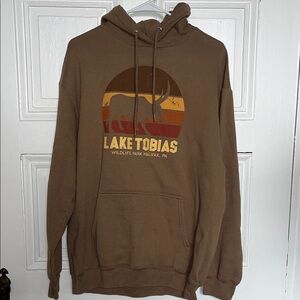 Port and Company Brown Lake Tobias Graphic Hoodie